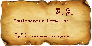 Paulcsenetz Hermiusz névjegykártya